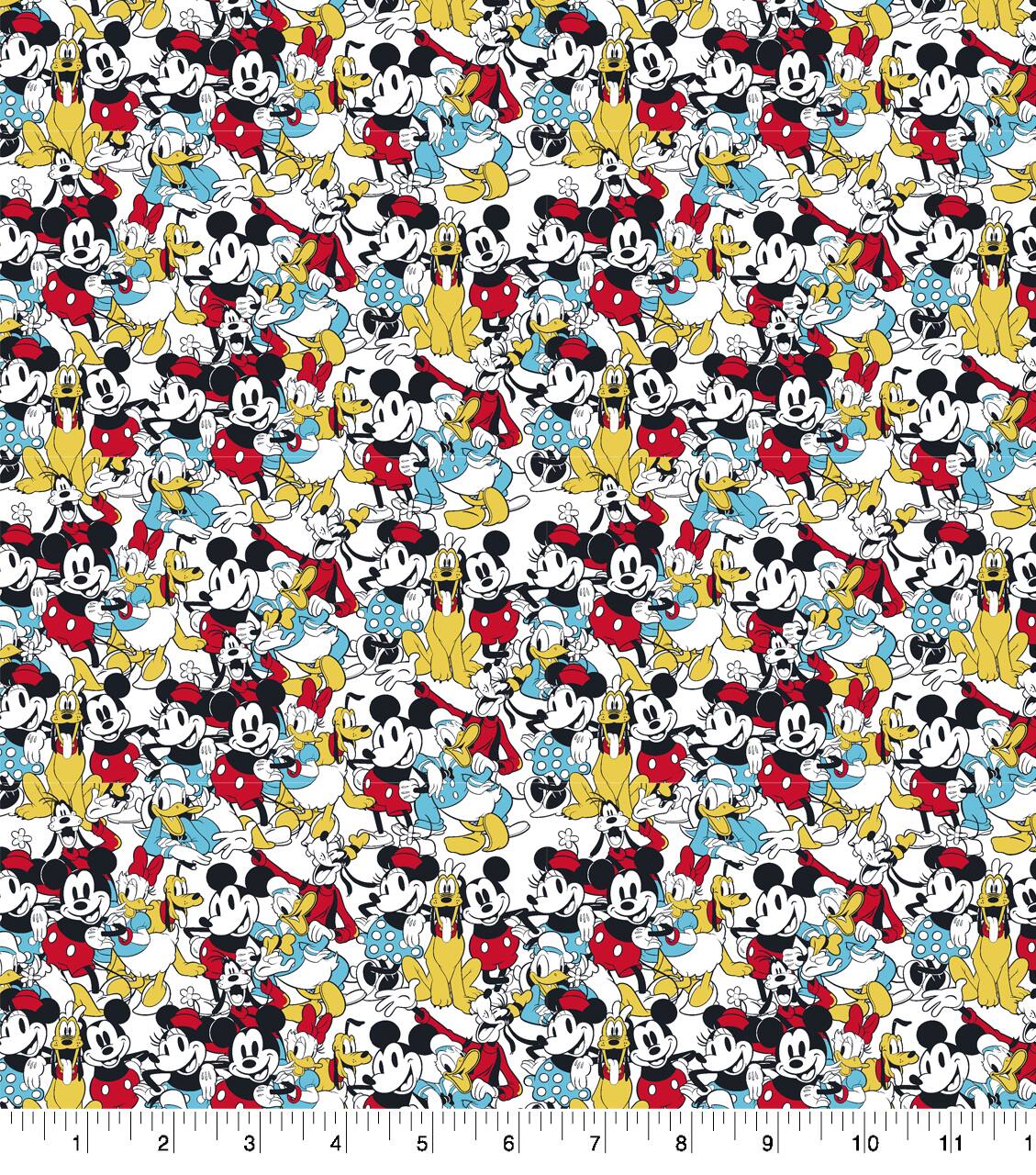 Disney Mickey Sensational Six Vintage Cotton Fabric